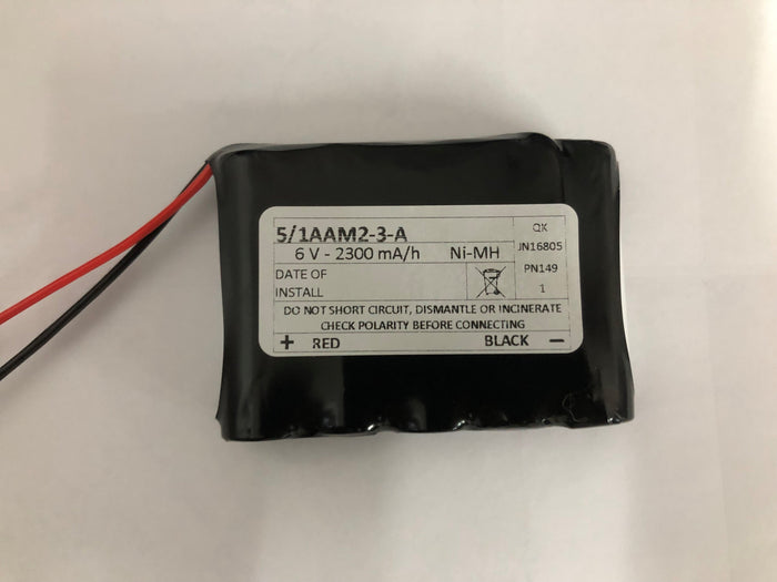 5/1AAM2-3-A 6v 2300mA NI-MH Side by Side with leads