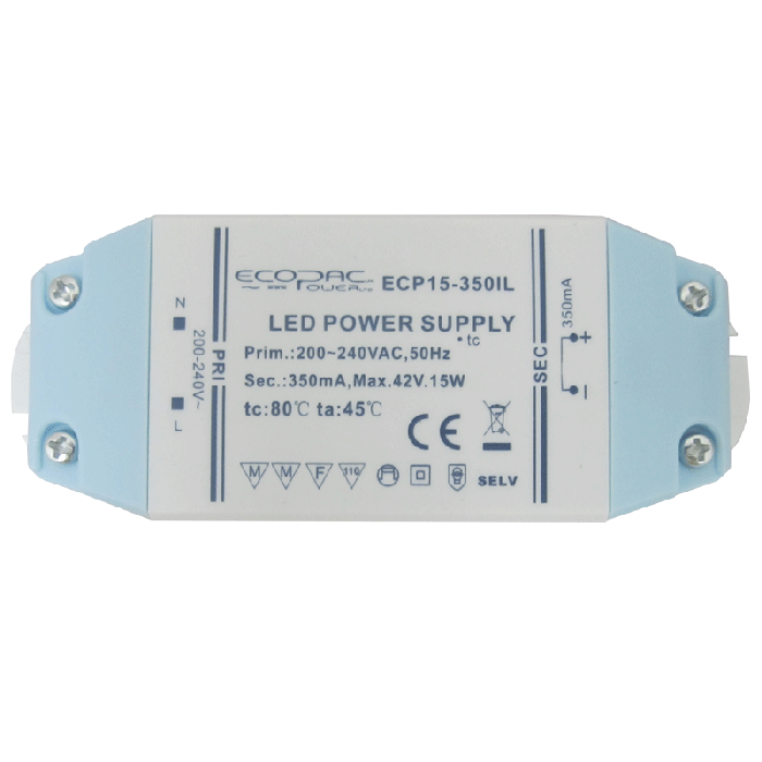 ECP15-350IL - Ecopac Constant Current LED Driver ECP15-350IL 15W 350mA