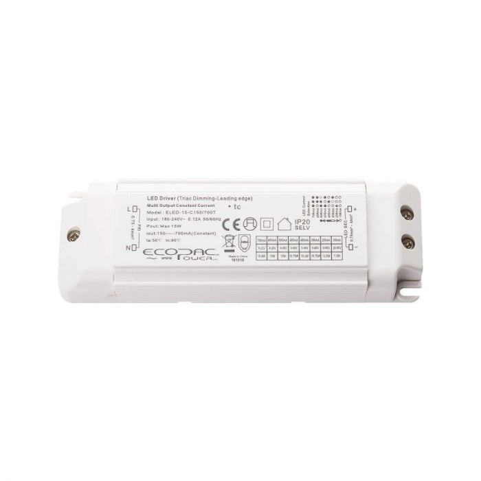 ELED-15-C150/700T Selectable Constant Current LED Driver 150-700mA