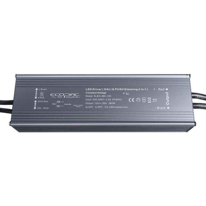 ELED-360-24DP2 - Ecopac ELED-360-D Series LED Driver 360W 24V (DALI2 & Push Dimming)