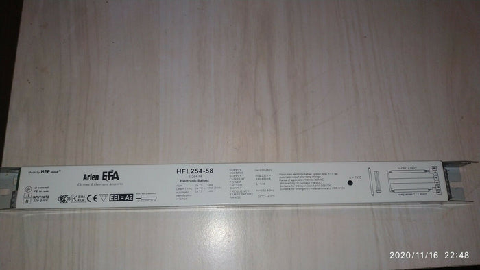 Arlen HFL254-58M 2 x T8 58w 2 *54W T5 Ballast 110-270v Obsolete ,alternatives available in 220-240v