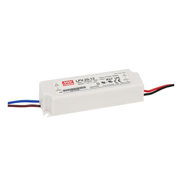 LPV-20-12 - Mean Well Power Supply LPV-20-12 20W 12V LED Driver Meanwell - Shorters UK