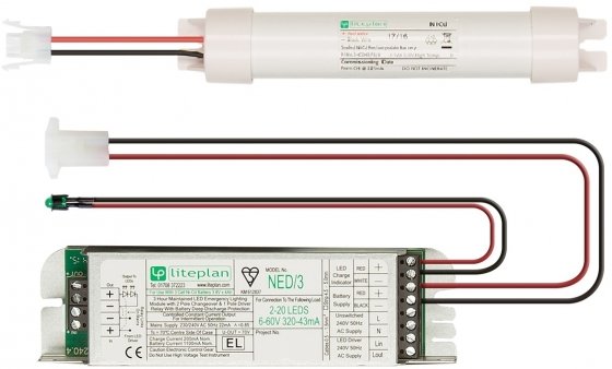 LitePlan NED/3/80-K Module, Battery and Charge LED Indicator from Lite-Plan