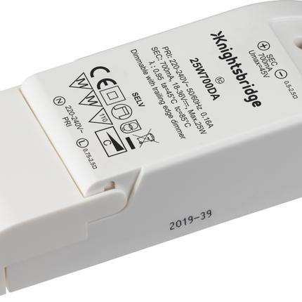 IP20 700mA 25W LED Dimmable Driver - Constant Current 25W700DA