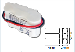 3/1SC2-A 3.6V 2Ah Sub C Side By Side  Ni-CD