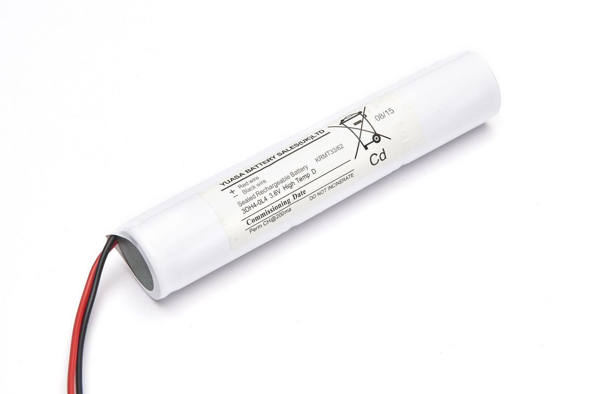 Yuasa 3DH4-0L4 - Emergency Battery 3 Cell Stick c/w Leads