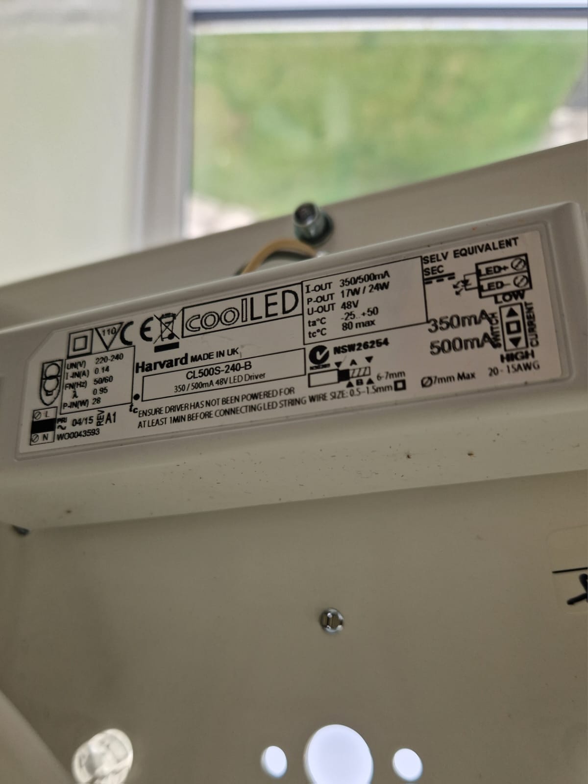 CL500S-240-B  Switched350Ma/500Ma Non Dim  17/24W
