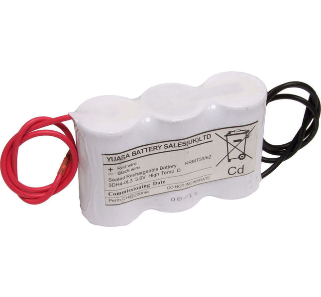 Yuasa 3DH4-0L3 Emergency Battery 3 Cell Side by Side c/w Leads