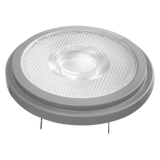 AR111-LED for exchange with 12V halogen lamps, warm white light, 24°, dimmable, base G53