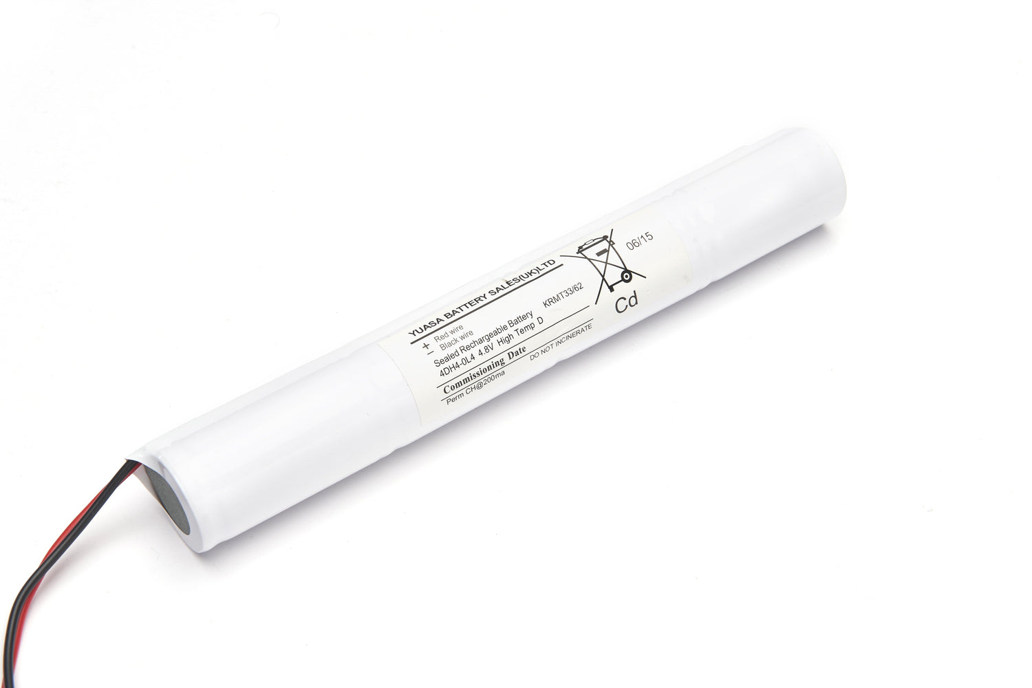 Yuasa 4DH4-0L4 - Emergency Battery 4 Cell Stick c/w Leads