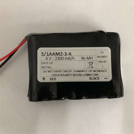 5/1AAM2-3-A 6v 2300mA NI-MH  Side by Side with leads