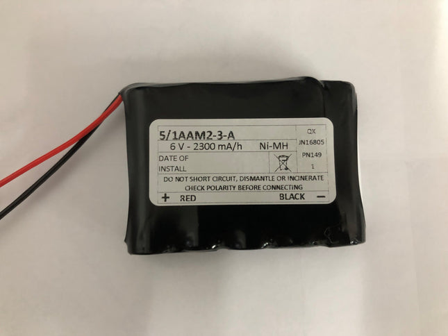 5/1AAM2-3-A 6v 2300mA NI-MH  Side by Side with leads