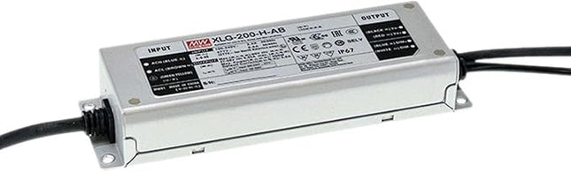 MEANWELL XLG-200-24-A 200W 24V 8.3A IP67 Waterproof LED Power Supply, Corded Electric, Current Rating 24.0 Amps, Model Number MEANWELL XLG-200-24-A, Specification Met IP67