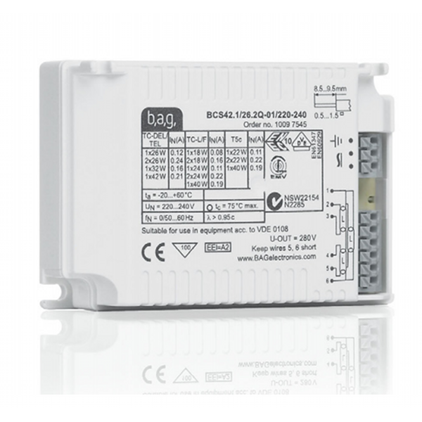 BAG  - BAG10097544-BG 1-2 X 18W Non-Dimmable PLC/PLT  Ballast