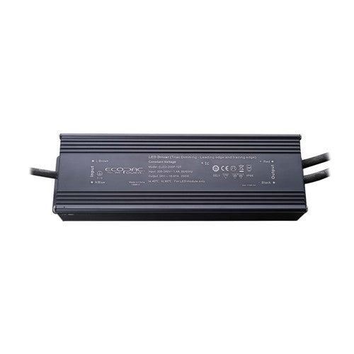 Integral LED Constant Voltage Driver 200W 24Vdc Ip66 Triac Dimmable 200-240V Input 20W Min Load Ecopac Power  - ELED-200P-24T