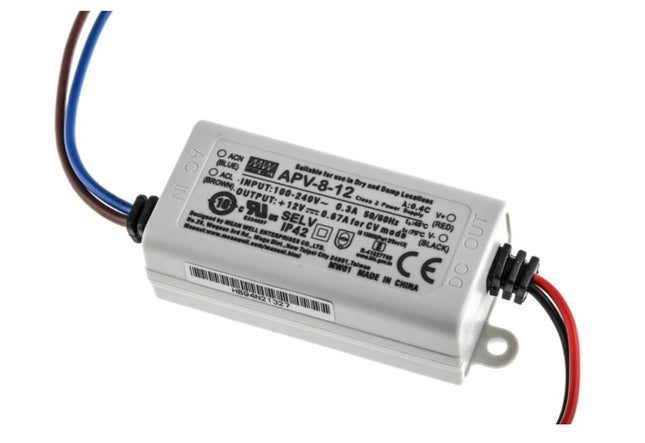 Mean Well APV-8 AC-DC, APV-8-12  Constant Voltage LED Driver 8W 12V