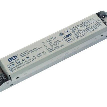 ELT BE 218-4-UN - Linear Electronic ballast  T8, 2 x 15/18W, 110-260v