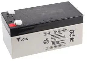 YUASA Y3.2-12 - BATTERY, LEAD ACID 12V 3.2AH, YUCEL