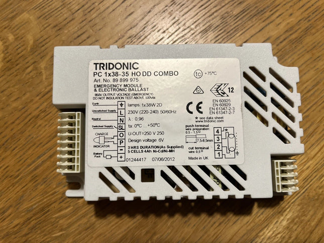 89899975 Tridonic PC 1x38-35 HO DD Combo Emergency and Electronic Ballast Art No 89899975