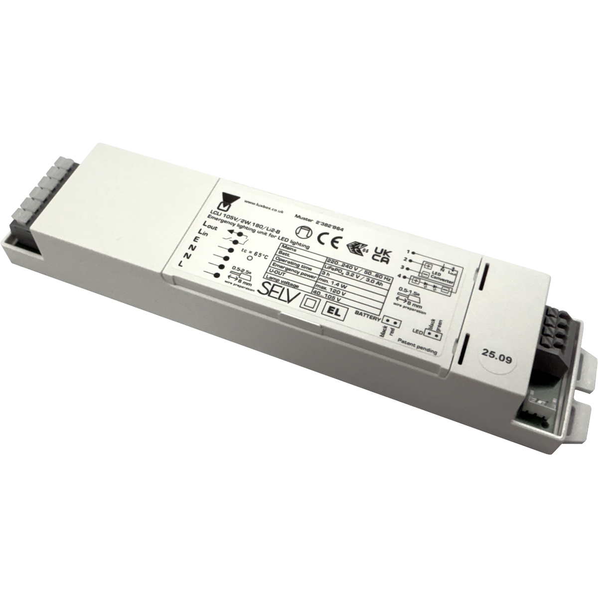 LUXBOX 41-24-1013-01 LCDI-AK 55V/3W.180 XL2-B LIFEPO4 SBS DALI