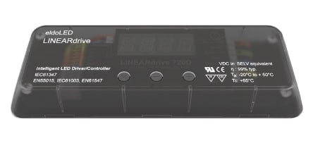 LINEARdrive 720D LIN720D : LINEARdrive DC, 720W, DMX/DALI/EXT, 4 contr. channels, const. voltage, 4x LED outputs, plastic long