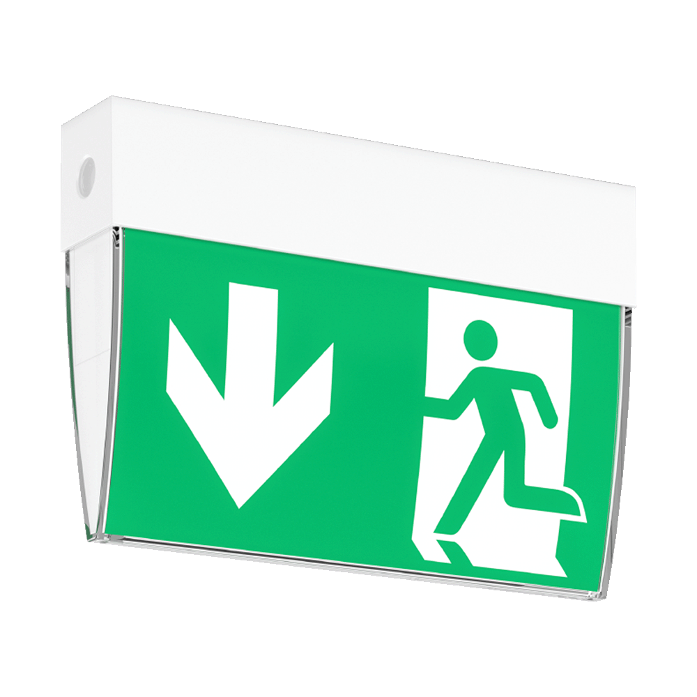 Luxbox WEDGE EXIT SIGN 1 CELL 3 HOURS MAINTAINED SELF-TEST LXE-W-ST-1-3-M