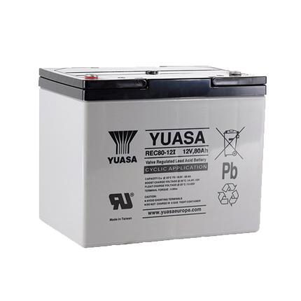 REC80-12 (L26-AGM) YUASA BATTERY 12V 80AH CYCLIC