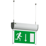 RLD/M3/WH Recessed LED exit sign, maintained, white painted ceiling  plate