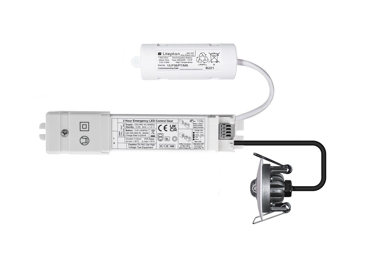 S/BNM/1/LED/43/OA/W Complete 266 Lumen Emergency Solution with Open Area Lens LED