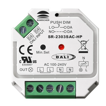 DALI + Push AC Phase Cut Dimmer SR-2303SAC-HP
