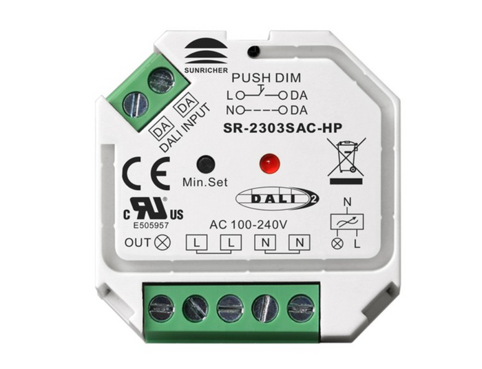 DALI + Push AC Phase Cut Dimmer SR-2303SAC-HP