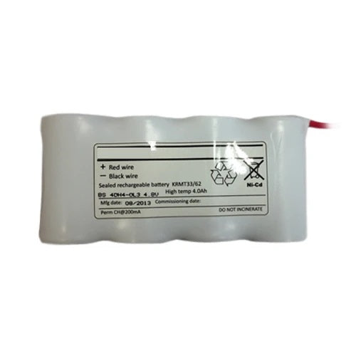 4/4000DHA 4 Cell Emergency Battery Side by Side 4.8v 4.0ah Ni-CD B004/SBS