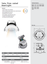 Yates fire rated downlight