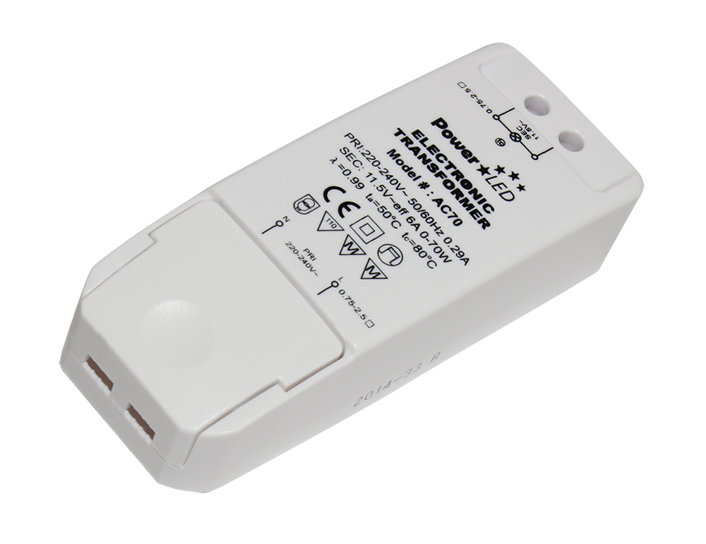 PowerLED AC70 0 ~ 70W 11.5VAC 6A IP20 Triac Dimmable AC-AC Electronic Transformer