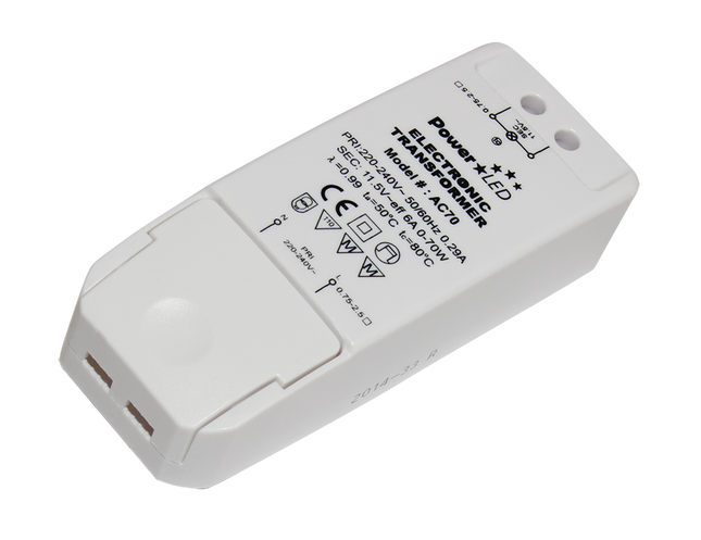 PowerLED AC70 0 ~ 70W 11.5VAC 6A IP20 Triac Dimmable AC-AC Electronic Transformer