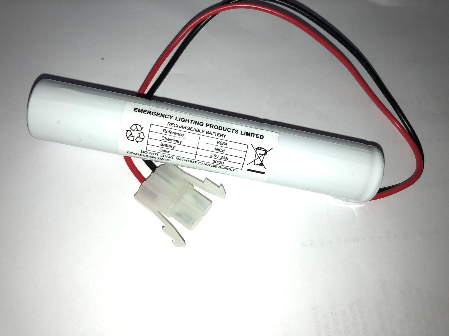 B054 ELP 3.6V 2AH Sub C Ni-Cd with Amp Connector