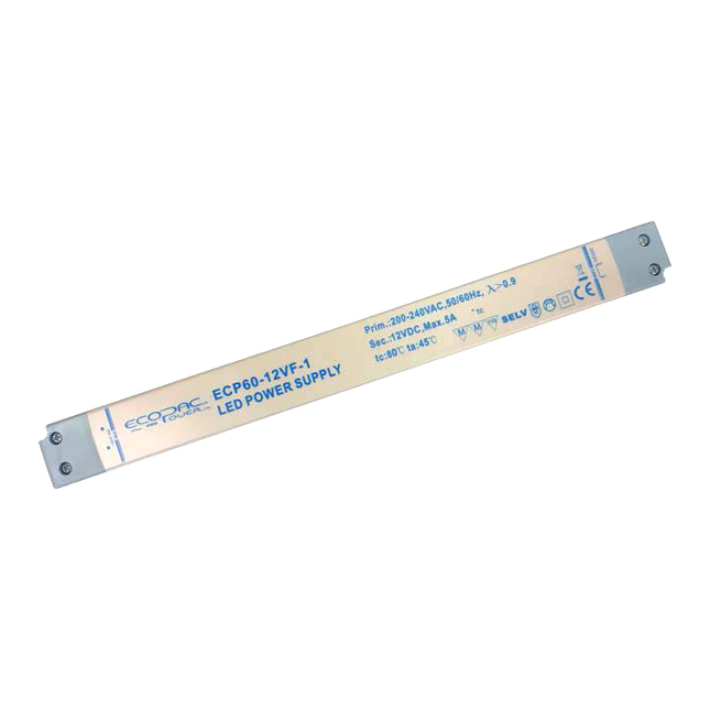 ECP60-12VF-1 - Ecopac ECP60-12VF-1 Slimline Constant Voltage LED Driver 60W 12V