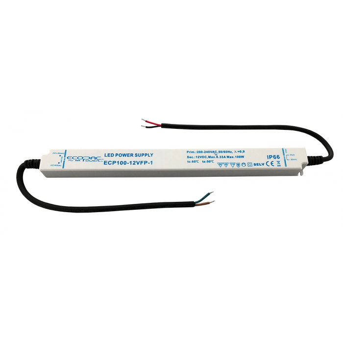 ECP100-12VFP-1 - Ecopac ECP100-12VFP-1 Slimline Constant Voltage LED Driver 100W 12V