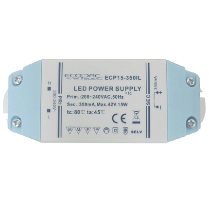 ECP15-350IL - Ecopac Constant Current LED Driver ECP15-350IL 15W 350mA