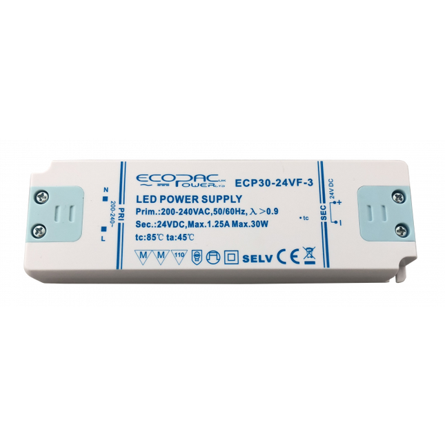 ECP30-24VF-3 - Ecopac Constant Voltage LED Driver ECP30-24VF-3 30W 24V
