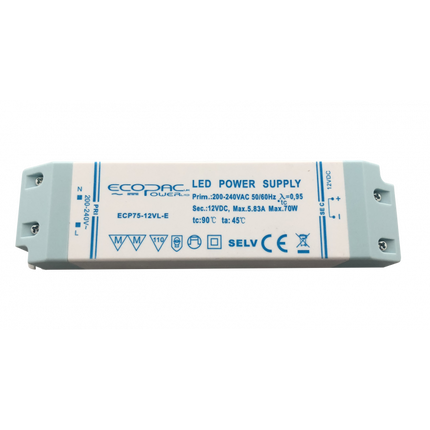ECP75-24VL-E - Ecopac ECP75-24VL-E Constant Voltage LED Driver 75W 24V