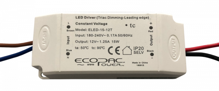ELED-15-12T  Triac Dimmable LED Driver 12V 15W