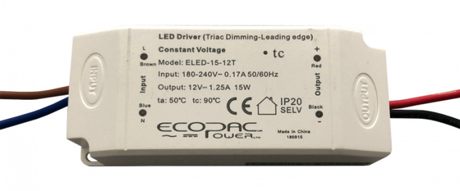 ELED-15-12T  Triac Dimmable LED Driver 12V 15W
