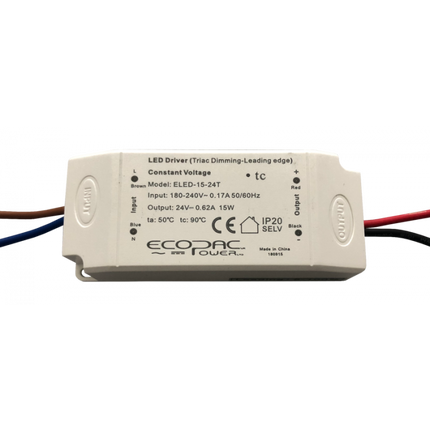 ELED-15-24T - Ecopac ELED-15-24T Triac Dimmable LED Driver 24V 15W