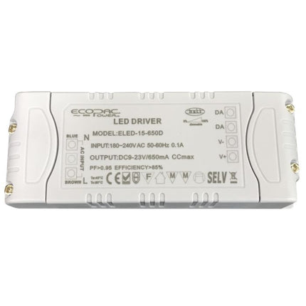 ELED-15D-S - Ecopac ELED-15D Series Constant Current LED Driver 350-650mA