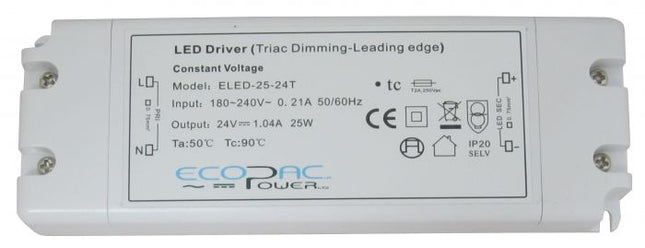 ELED-25-24t  Ecopac ELED-25 Series Constant Voltage LED Driver 25W 24V