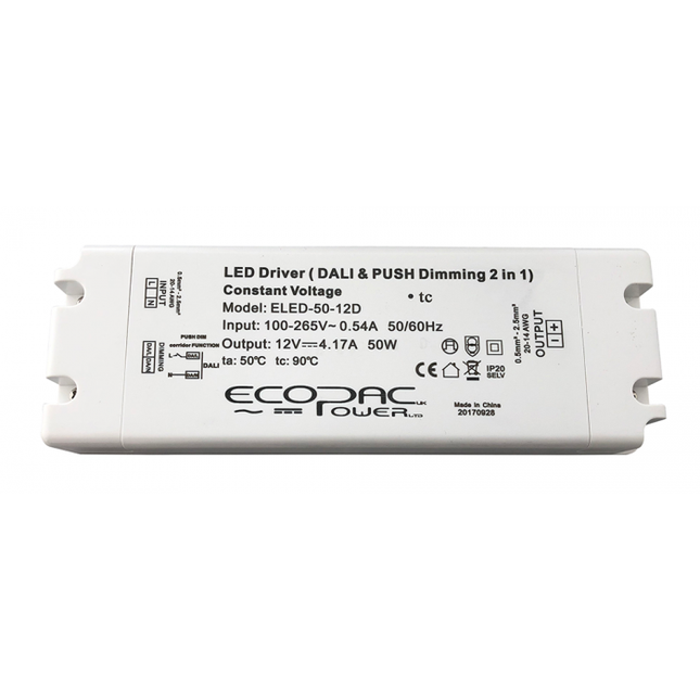 ELED-50-24D - Ecopac ELED-50-24D Dali Dimmable Constant Voltage LED Driver 50W 24V