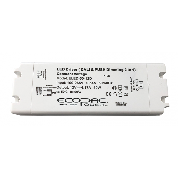ELED-50-24D - Ecopac ELED-50-24D Dali Dimmable Constant Voltage LED Driver 50W 24V