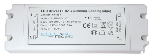ELED-50-S - Ecopac ELED-50 Series LED Driver 50W 12V – 24V