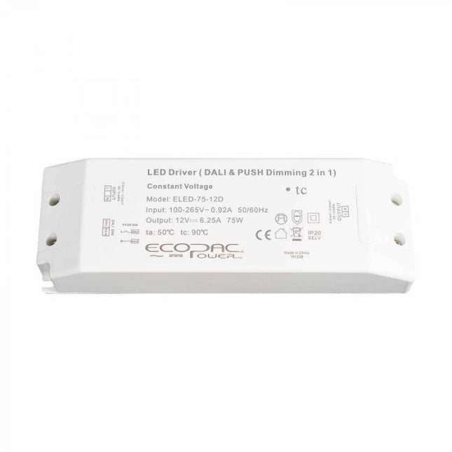 ELED-75-12D - Ecopac ELED-75-12D DALI Dimmable LED Driver 75W 12V